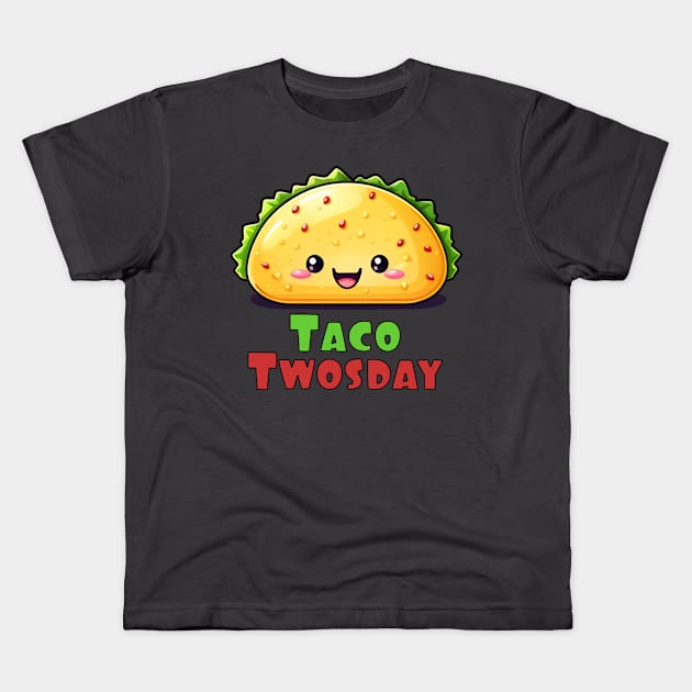 Taco twosday cute kawaii design Kids T-Shirt by Edgi